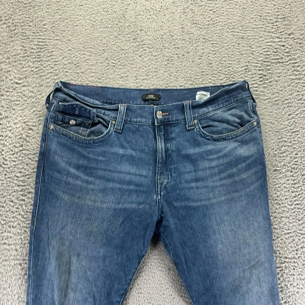 True Religion Rocco Jeans Mens 40x32 Blue Cotton Denim Skinny Relaxed Stretch